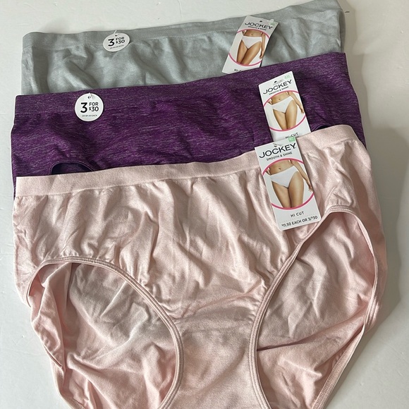 Jockey Other - Jockey Smooth & Shine Hi-Cut Panties 3 Pairs Size XL / 8